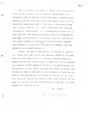 Primary view of object titled '[Transcript of Guy M. Bryan's statement concerning Stephen F. Austin, 1879]'.