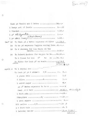 Primary view of object titled '[Transcript of Account for Moses Austin, December, [1897]]'.