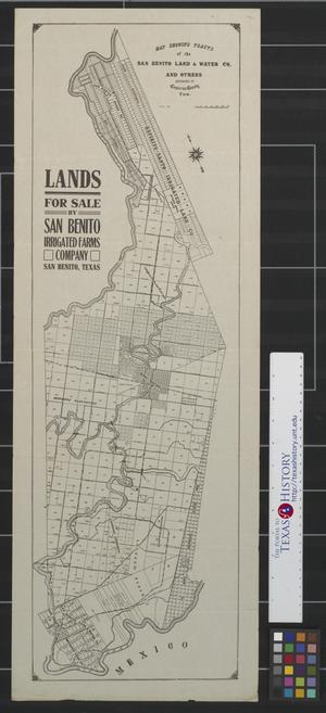 Primary view of object titled 'Map showing tracts of the San Benito Land & Water Co. and others situated in Cameron County, Tex., 1911.'.