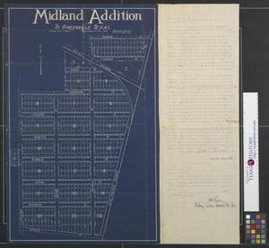 Primary view of Midland Addition to Greenville, Texas : Surveyed in Feb. 1913.