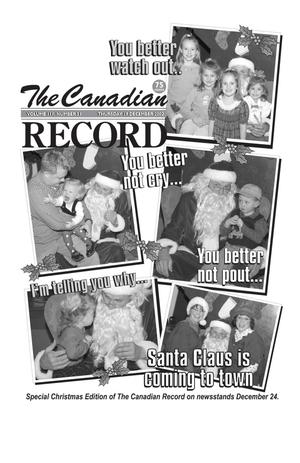 Primary view of object titled 'The Canadian Record (Canadian, Tex.), Vol. 112, No. 51, Ed. 1 Thursday, December 19, 2002'.