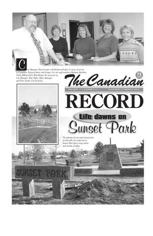 Primary view of object titled 'The Canadian Record (Canadian, Tex.), Vol. 113, No. 13, Ed. 1 Thursday, March 27, 2003'.