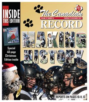Primary view of object titled 'The Canadian Record (Canadian, Tex.), Vol. 117, No. 51, Ed. 1 Thursday, December 20, 2007'.