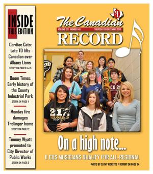 Primary view of object titled 'The Canadian Record (Canadian, Tex.), Vol. 120, No. 49, Ed. 1 Thursday, December 9, 2010'.