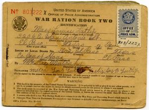 Primary view of object titled '[Mary Louise Latlip's War Ration Book Two]'.