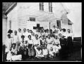 Photograph: School Group with Red Cross Flag