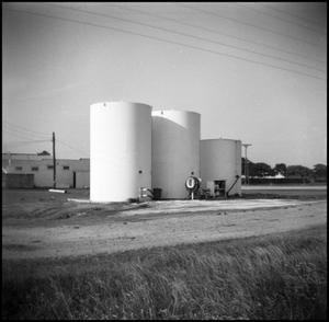 Primary view of object titled '[Trio of Grain Silos]'.