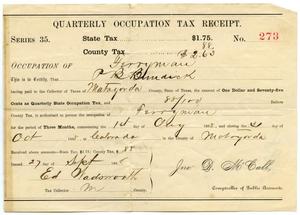 Primary view of Quarterly Occupation Tax Receipt Number 273