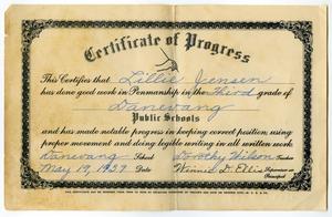 Primary view of object titled 'Certificate of Progress'.