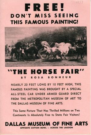 Primary view of object titled '[Flyer for Metropolitan Museum Loan of 30 Old Masters to the Dallas Museum of Fine Arts]'.