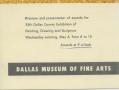Preview and presentation of awards for 35th Dallas County Exhibition of Painting, Drawing and Sculpture