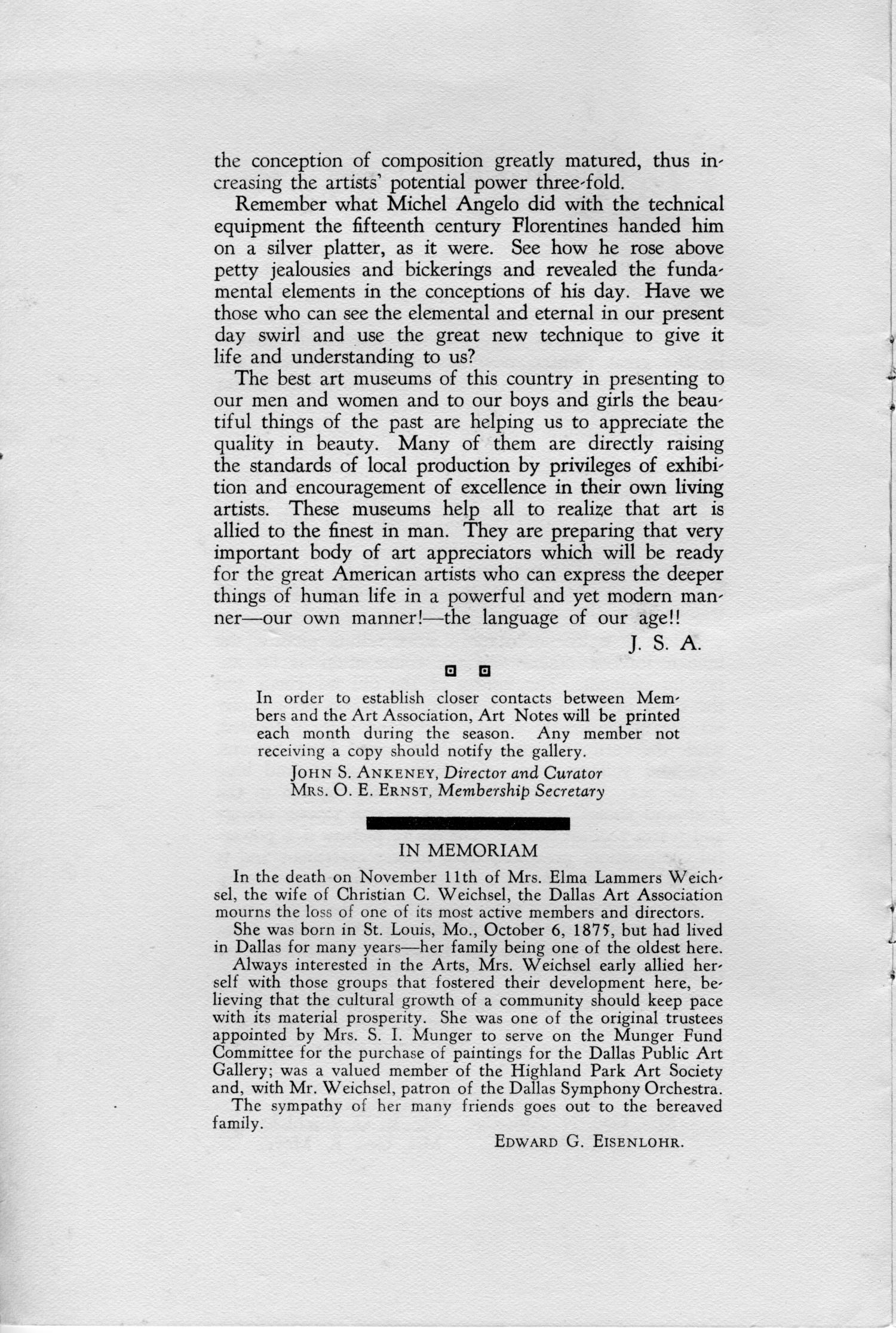 Dallas Art Notes, Volume 1, Number 2, December 1929
                                                
                                                    2
                                                