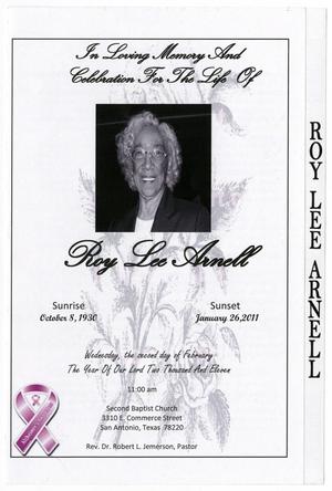 Primary view of object titled '[Funeral Program for Roy Lee Arnell, February 2, 2011]'.