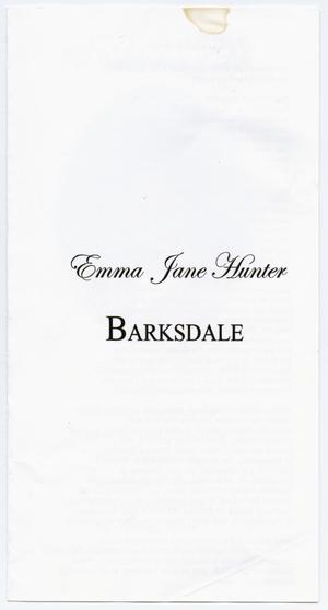Primary view of object titled '[Funeral Program for Emma Jane Hunter Barksdale, November 24, 2010]'.