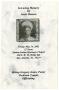 Pamphlet: [Funeral Program for Jessie Benson, May 24, 2002]