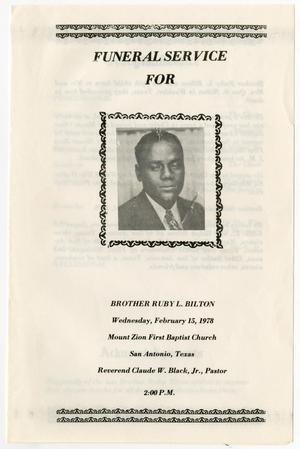 Primary view of object titled '[Funeral Program for Ruby L. Bilton, February 15, 1978]'.