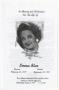 Primary view of [Funeral Program for Emma Blue, October 6, 1999]