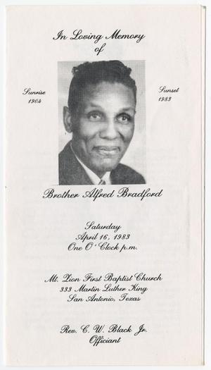 Primary view of object titled '[Funeral Program for Alfred Bradford, April 16, 1983]'.