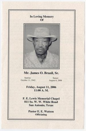 Primary view of object titled '[Funeral Program for James O. Brazil, Sr., August 11, 2006]'.