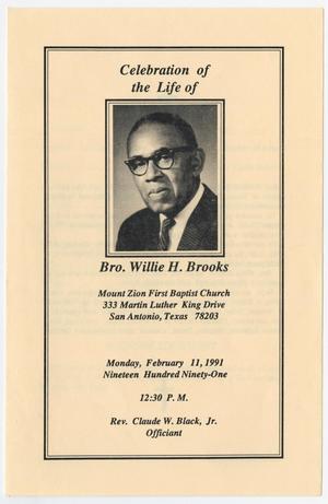 Primary view of [Funeral Program for Willie H. Brooks, February 11, 1991]