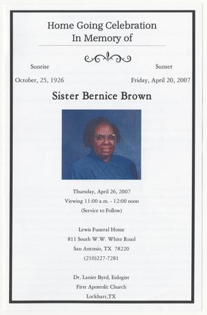 Primary view of object titled '[Funeral Program for Bernice Brown, April 26, 2007]'.