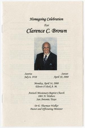Primary view of object titled '[Funeral Program for Clarence C. Brown, April 14, 2008]'.