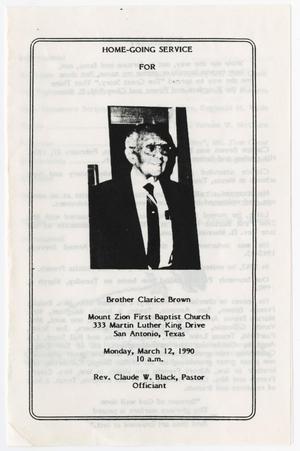 Primary view of object titled '[Funeral Program for Clarice Brown, March 12, 1990]'.