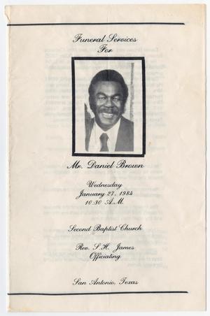 Primary view of object titled '[Funeral Program for Daniel Brown, January 27, 1984]'.