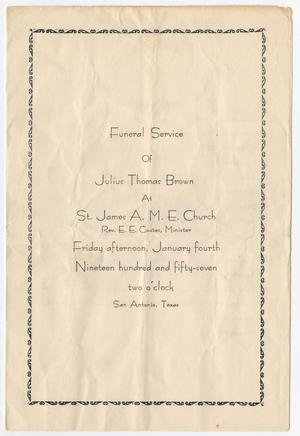 Primary view of object titled '[Funeral Program for Julius Thomas Brown, January 4, 1957]'.