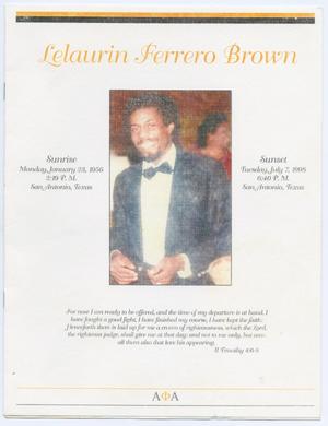 Primary view of object titled '[Funeral Program for Lelaurin Ferrero Brown, July 11, 1998]'.