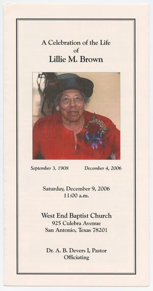 Primary view of object titled '[Funeral Program for Lillie M. Brown, December 9, 2006]'.