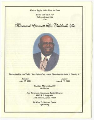 Primary view of object titled '[Funeral Program for Emmett Lee Caldwell, Sr., March 18, 2008]'.