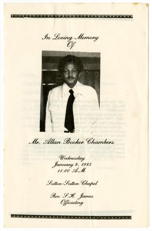 Primary view of object titled '[Funeral Program for Allan Booker Chambers, January 9, 1985]'.