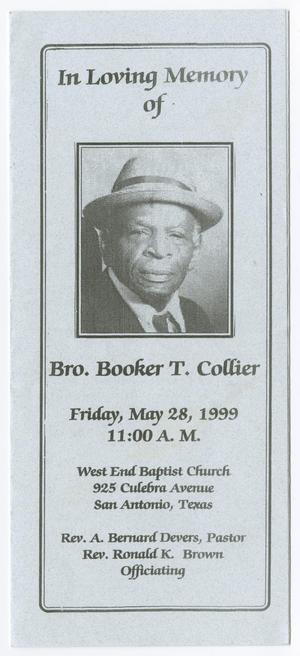 Primary view of object titled '[Funeral Program for Booker T. Collier, May 28, 1999]'.