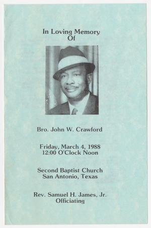 Primary view of object titled '[Funeral Program for John W. Crawford, March 4, 1988]'.
