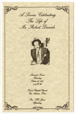 Primary view of object titled '[Funeral Program for Robert Daniels, October 27, 1988]'.