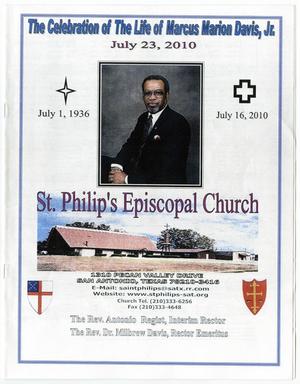 Primary view of object titled '[Funeral Program for Marcus Marion Davis, Jr., July 23, 2010]'.