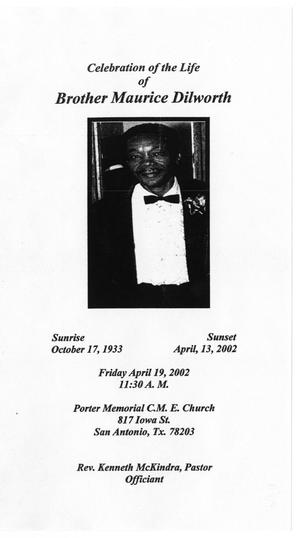 Primary view of object titled '[Funeral Program for Maurice Dilworth, April 19, 2002]'.