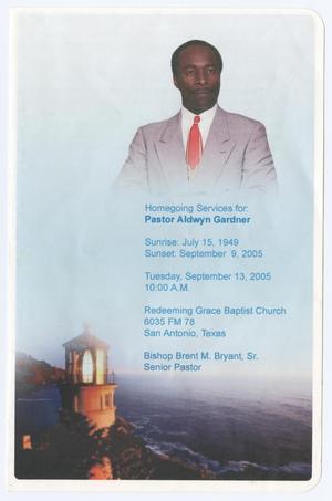 Primary view of object titled '[Funeral Program for Aldwyn Gardner, September 13, 2005]'.