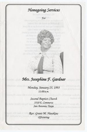 Primary view of object titled '[Funeral Program for Josephine F. Gardner, January 25, 1993]'.
