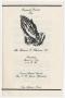 Thumbnail image of item number 1 in: '[Funeral Program for Romus T. Glosson, Sr., March 15, 1984]'.