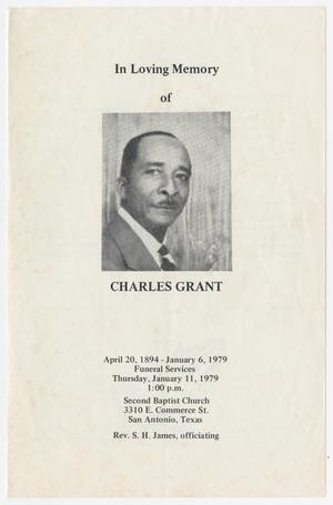 Primary view of object titled '[Funeral Program for Charles Grant, January 11, 1979]'.