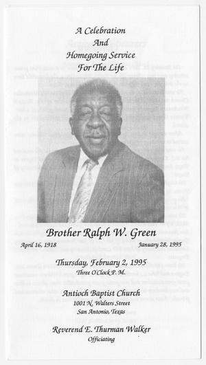 Primary view of object titled '[Funeral Program for Ralph W. Green, February 2, 1995]'.