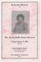 Thumbnail image of item number 1 in: '[Funeral Program for Bessie Della Owens Houston, February 11, 2000]'.
