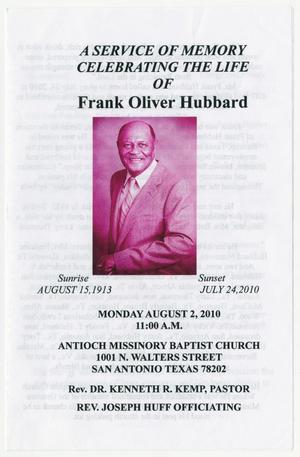 Primary view of object titled '[Funeral Program for Frank Oliver Hubbard, August 2, 2010]'.