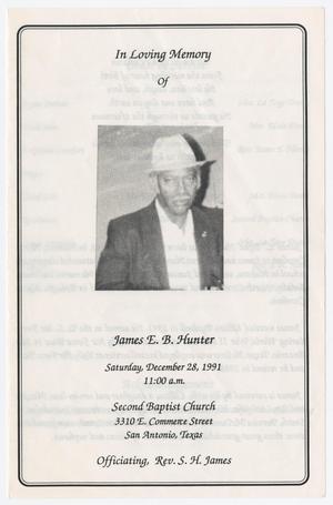 Primary view of object titled '[Funeral Program for James E. B. Hunter, December 28, 1991]'.