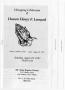 Pamphlet: [Funeral Program for Henry F. Leonard, August 23, 1997]