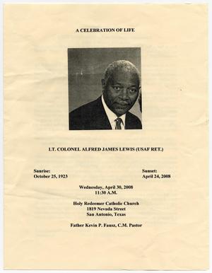Primary view of object titled '[Funeral Program for Alfred James Lewis, April 30, 2008]'.