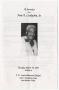 Pamphlet: [Funeral Program for Fred A. Littlejohn, Jr., March 19, 1996]
