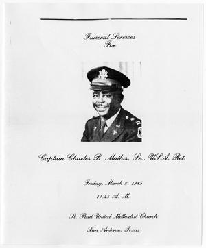 Primary view of object titled '[Funeral Program for Charles B. Mathis, Sr., March 8, 1985]'.